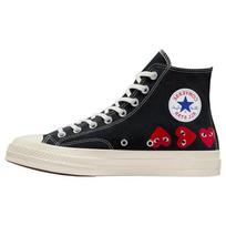 Comme des Garçons PLAY x Converse Chuck 70 High Multi Heart - Juodi Unisex Aukštakulniai Sportbačiai Didelės Rizikos Raudoni Egret A08147C 35