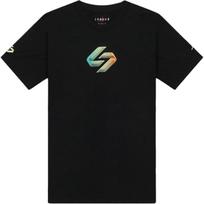 Jordan Luka marginti megzti minkšti patogūs trumparankoviai marškinėliai vyrams T-shirt juodi HF8087010 S