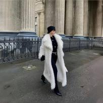VAYLA Laisvas Ilgas Moteriškas Kailio Paltai Miesto Stiliaus Pilna Rankove Atverčiama Apykakle Kišenė Storesnis Moteriškas Gatvės Drabužis Ruduo Žiema Moters Viršutinis Drabužis S balta