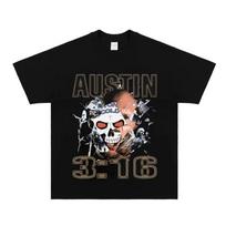 Vasaros Vyriški Nauji Stone Cold Steve Austin WWE Marškinėliai Imtynės Grynos Medvilnės Derliaus Trumpomis Rankovėmis Marškinėliai Aukštos Kokybės Prabangus Prekės ženklas S