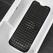 100x40 Extra-Long Non-Slip Bathtub Mat with Massage Suction Cups Curved Standard Bathtub 40x100cm vientisa juoda spalva