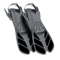 Dive Mask, Snorkel, and Adjustable Fins Set - Anti-Fog Snorkeling Gear Large/Extra Large juoda pilka spalva