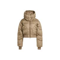 Adidas x Stella McCartney Trumpas dygsniuotas žiemos švarkas Rudo samanų spalvos Moteriški viršutiniai drabužiai JM3652 M