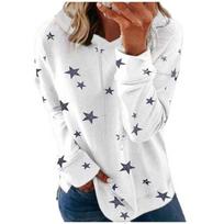 Ladies Star Printed Large Size Loose Hoodie Ladies Fall Winter S
