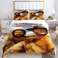 3D Spausdintas Plėvelės Bud Spencer Terence Hill Patalynės Komplektas Paaugliams Antklodės Užvalkalai Pagalvių Užvalkalai Paaugliams Viengulis/Dvigulis/Karališkas/Karališkas 70x130cm 2pcs