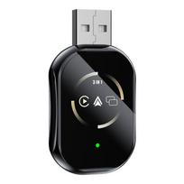 3 viename belaidis CarPlay adapteris laidinis į belaidį išmanusis AI dėžutė, skirta Airplay, Android Auto, MirrorLink, Bluetooth+ WiFi USB raktas For Apple