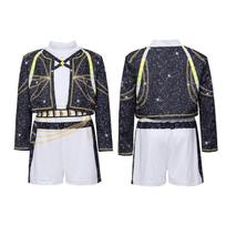 Girls Kids K-POP Singer Stage Rumi Zoey Mira Printing Outfit Halloween Cosplay Costume for Carnival Party Pretend Game Role Playing Dress Up Suit 100cm