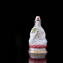Guanyin Bodhisatvos Keraminė Lotoso Statulėlė Ornamentas