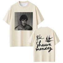 Reperis dainininkas Shawnas Mendesas „The Road Again Tour 2025“ albumo „Merc T Shirt Men“ madingi dideli marškinėliai trumpomis rankovėmis, gatvės stilius S