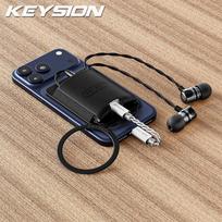 KEYSION Magnetinis kortelių laikiklis Elastingas odinis dėklas Magsafe sistemai skirtas iPhone 17 16 DAC ausinių stiprintuvui AMP Telefono piniginės krepšio dangtelis