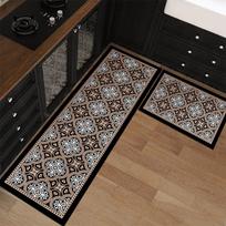 Vintažinis Šiaurietiškas Neslystantis Virtuvės Grindų Kilimėlis PVC Oda Plaunami Kilimėliai Vandeniui Atsparūs Aliejui Atsparūs Ilgas Kilimas Alfombra De Cocina 1pc 50x80cm