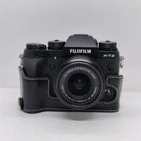 PU odos pusinis fotoaparato dėklas, skirtas Fujifilm XT2 XT3 Fuji X-T2 X-T3, apsauginis pagrindas, dugno baterijos skyrelio dangtelis juoda