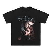 Unisex Medvilniniai Marškinėliai Tee Laisvalaikio Trumpomis Rankovėmis Su Apvalia Kaklo Iškirpte Viršus Madingas Streetwear Rudens Marškinėliai Twilight Grafiniai Marškinėliai Vintažiniai S