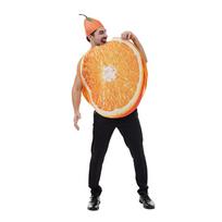 Suaugusiųjų Violetinių Vynuogių Sliceme Apelsinų Pomidorų Kekės Kostiumas su Skrybėle Juokingas Maisto Vaisių vakarėlio Helovino Kostiumas One  Size oranžinė