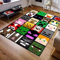 Stilingas 3D M-C Pixel Art Kilimas Svetainės Miegamojo Kilimas Lengvai Valomas Kilimas Patvarus Patogus Sofa Kėdei Namų Dekoras 50x80cm