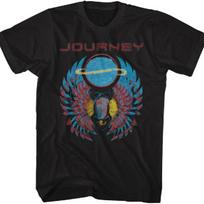 Journey Logo Vabalas & Rutulys Suaugusiųjų Marškinėliai Trumpomis Rankovėmis Vintažinio Stiliaus 80-ųjų Muzikos Grafiniai Marškinėliai S juoda