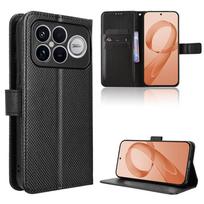 Atverčiami dėklai Xiaomi Poco F8 Ultra, Redmi K90 Pro Max PU odiniai, pilno korpuso apsauga [RFID blokavimas] Telefonų dėklai juoda