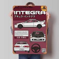 Honda Sign Cars Plakatas Namų Dekoras Svetainė Retro Metalo Skardos Ženklas Garažo Sienos Meno Dekoras Interjero Dekoras Vyrams 7.9x11.8In(20x30cm)