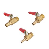 Žalvarinis 1/4  vidinis sriegis rutulinis vožtuvas su 6mm 8mm 10mm barbėtu vamzdžio jungties adapteriu Vario vamzdžių jungiamoji detalė 1I4 inch to 8mm