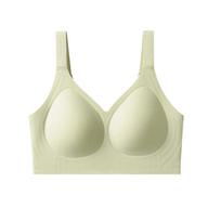 Women's Plus Size Underwear Seamless Push Up Bra Soft Support Bralette Comfortable Wireless Brassiere Big Size Sexy Female Lingerie M(34/75BCD) žalia