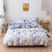 Marmuro rašto vienspalvė patalynės komplektas - Antklodės užvalkalas ir paklodė, 3 arba 4 dalys Pillowcase 50x75cm set of 2