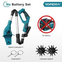 YOFIDRA 1200W Elektrinis aeratorius Elektrinis sodo freza Sodo kultivatorius Rototiller Vejapjovės įrankis Makita 21V baterijai No Battery