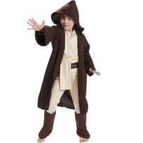 Vaikų Cosplay Žvaigždžių Karai Kostiumas Jedi Kariūnas su Gobtuvu Apranga Kostiumas Helovino Šventės Kostiumai Vaikui S ruda