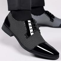 Vyriški oficialūs batai Vyrams Oxfords PU odiniai batai Su raišteliais Formalūs Juodi odiniai Vestuvių vakarėlio batai Atsitiktiniai Prabangaus prekės ženklo Vyriški 2023 38 pilka spalva