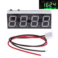 12V 5-24V elektroninis voltmetro termometro laikrodis automobiliniam LED monitoriaus moduliui žalia