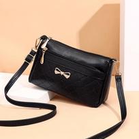 Yogodlns Fashion Women Bowknot Design PU odinė rankinė Maža ant pečių Messegner krepšiai Aukštos kokybės Crossbody krepšys 24x8x14cm vyno raudonos spalvos