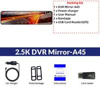 E-ACE 2K Car Dash Camera veidrodinis WiFi 11,28 colio jutiklinis vairavimo įrašymo įrenginys naktinio matymo prietaisų kameros DVR palaiko GPS 1080P su galinio vaizdo kamera No TF Card