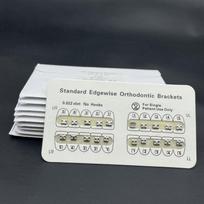 10 pakuočių dantų metaliniai dantų ortodontiniai laikikliai, breketai kraštais be kabliuko / 3 kabliukai STD NO HOOK-10Packs
