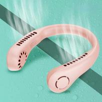 Lauko mini kaklo ventiliatorius Nešiojami be ašmenų USB nutildyti sporto ventiliatoriai, 3 greičių ypač ištverminga funkcija, puiki vasaros dovana rožinė