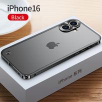 Metalinis rėmelis Telefono dėklas iPhone 17 11 12 13 14 15 16 Pro Max Aliuminio lydinio Pilnos objektyvo apsaugos dangtelis iPhone 13 mini Metalinis dengtas galinis dėklas iPhone 16 juoda