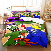 3D Rainbow Friends patalynės komplektai Antklodžių užvalkalų komplektas su pagalvės užvalkalu Dviejų lovų su didele lova Patalynė patalynė AU single 140x210