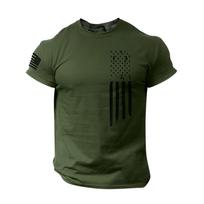 Marškinėliai Vyriški marškinėliai, vyriški marškinėliai su Amerikos vėliava Patriotic Tee trumpomis rankovėmis, raumenims treniruotis marškinėliai XL raudona