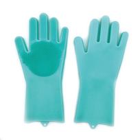 Silikoninės virtuvės valymo indų plovimo pirštinės Magic Scrubber Guminės indų plovimo pirštinės žalia