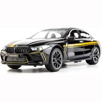 1/24 mastelio M8 žaislinis automobilis, lengvojo lydinio lenktyninis kolekcinis, traukiamas atgal modelio automobilis su garsu ir lengva žaisline transporto priemone berniukams, dovana 1/24-21x8.5x5.8cm juoda