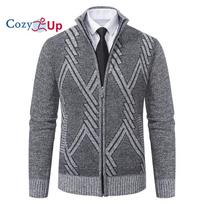 Cozy Up vyriški megztiniai su pilnu užtrauktuku Klasikinis minkštas megztas megztinis su kišenėmis M pilka