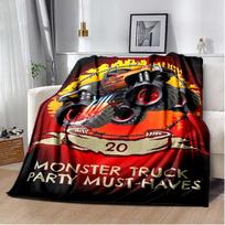 Monster Jam Grave Digger Truck Hot Wheels Sofos Antklodė Lengva Šilta Izoliacinė Antklodė Lova Biuras Automobilių kelių antklodės Užmetimo antklodė 130cm x 150cm