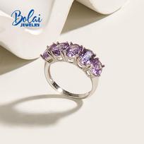 925 Sterlingo sidabro paprastas juostos žiedas su sukurtais Aleksandro papuošalais, gražia dovana moterims us ring size 5# violetinė