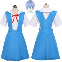 Anime EVA Cosplay kostiumas Asuka Langley Sori Tokyo Ayanami-Rei Drabužiai Mėlyna suknelė Perukas Oranžinė Helovino mokyklinė uniforma moterims vasarą XXXL