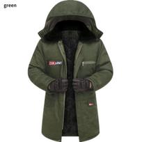 Žiemos šiltas vyriškas kamufliažas, storas, atsparus vėjui, vidutinio ilgio laisvas, šalčiui atsparus, nuimamas striukė su gobtuvu, 3 spalvų 2XL žalia