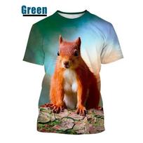 „Trend Animal Squirrel“ 3D spausdinimo marškinėliai Laisvalaikio vyriški / moteriški mieli voverės rašto marškinėliai trumpomis rankovėmis 4XL