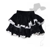 Rudas velvetinis mini sijonas Saldus mielas moteriškas torto sijonas su raukiniais kraštais, susiuvimas Lolita Gothic Y2K American Spicy Girl S juoda
