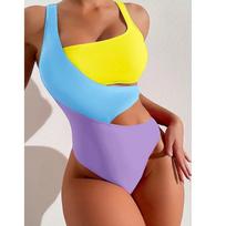 Vienos dalies maudymosi kostiumėlis 2023 Sexy Cross Back Swimsuit Moteriškas maudymosi kostiumėlis Vintažinis retro stiliaus maudymosi kostiumėlis paplūdimio dėvėjimui maudymosi spausdinimas Monokini S-XL S geltona