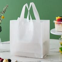 50 vnt. Plastikinės rankinės Drabužių parduotuvė Pirkinių paketas Nešiojami Spalvos Greito maisto restoranas Krepšiai išsinešimui balta kišenė 28x21x12cm balta