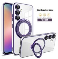 Magsafe magnetinio žiedo belaidžio įkrovimo telefono dėklai, skirti Samsung Galaxy A14 A24 A34 A54 padengti TPU, skaidrus skaidrus dangtelis For Samsung A14 4G violetinė