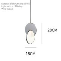 Led pakabinamas šviestuvas miegamojo prie lovos viešbučio dekoravimui restoranas Lubų šviestuvai Blizgesys Modernus lubų apšvietimas diameter-28cm sidabras