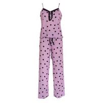 2 vnt./komplektas moteriškų pižamų komplekto satino širdies rašto nėrinių be rankovių viršutinių lankelių kelnių su elastingu juosmeniu namų apyvokos reikmenų viršutinių kelnių kostiumas vasariniai naktiniai drabužiai XL violetinė